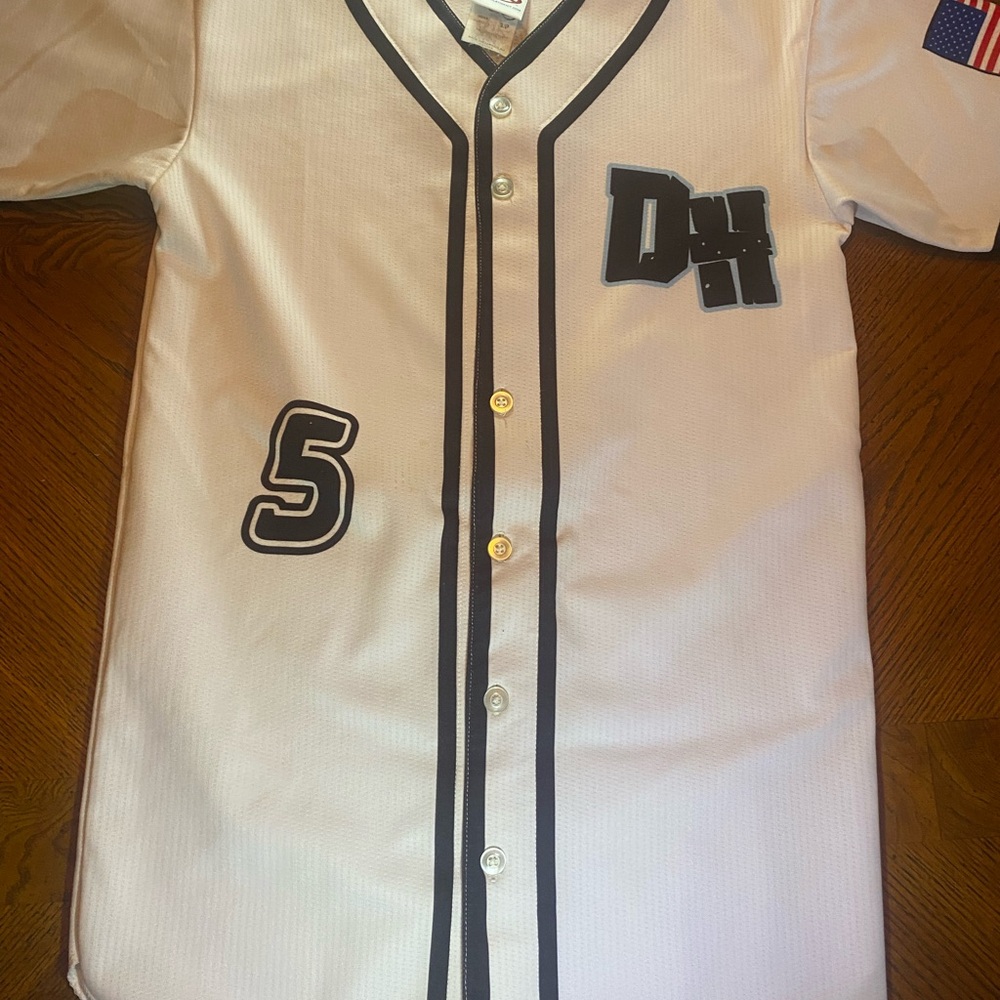 Vintage DH Hornets #5 Baseball Jersey- White/Black - Size M - Made In Canada